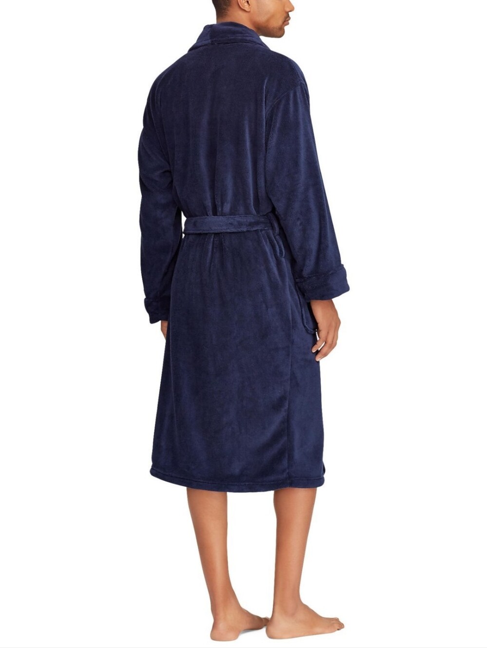 Polo Ralph Lauren Men's Plush Robe - Cruise Navy - Picture 6 of 9